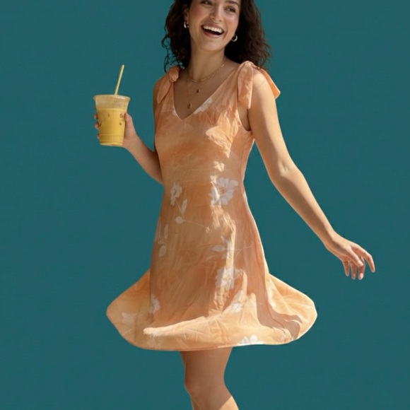 noc noc Dresses & Skirts - Peach Colour Ultra Light Summer Dress Junior size Large 11/13, Adult size XS